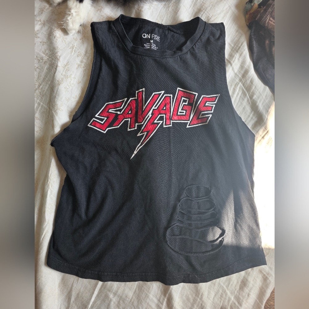SAVAGE black cut off tank. M